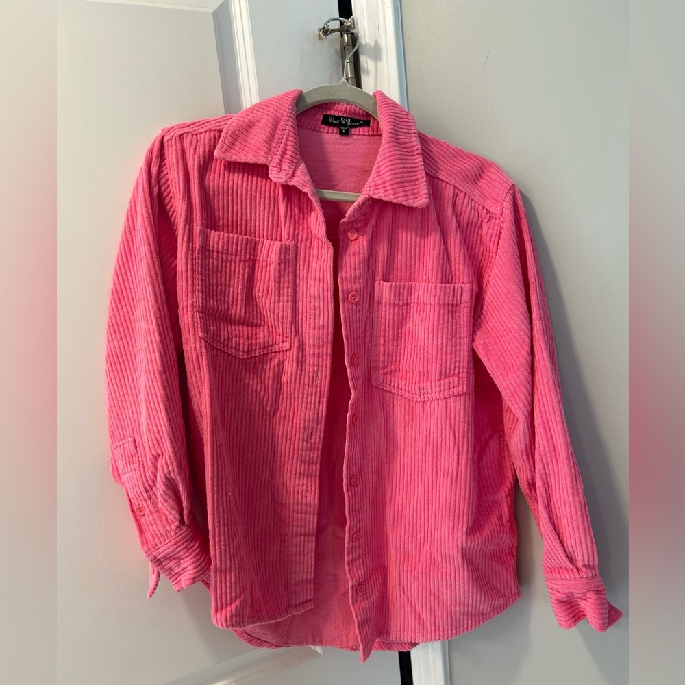 Velvet Heart Pink Corduroy Shirt Jacket